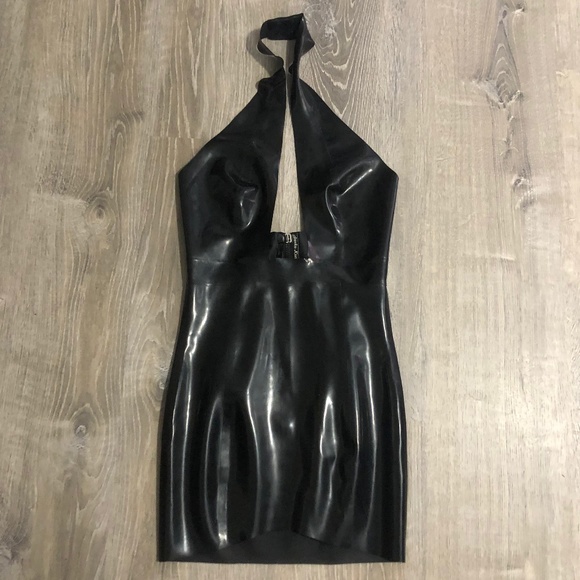Atsuko Kudo Other - Atsuko Kudo Black Latex Halter Dress